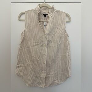 Ann Taylor Women's Cream Striped Blouse